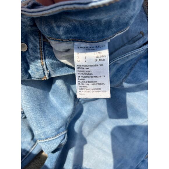 American Eagle Pants Women Size 2 X-Long Distressed Next Level Stretch Jegging - Picture 5 of 7